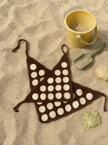Little Avelin Hazel Dots anne ve kız uyumlu dantel saç bandanası seti.